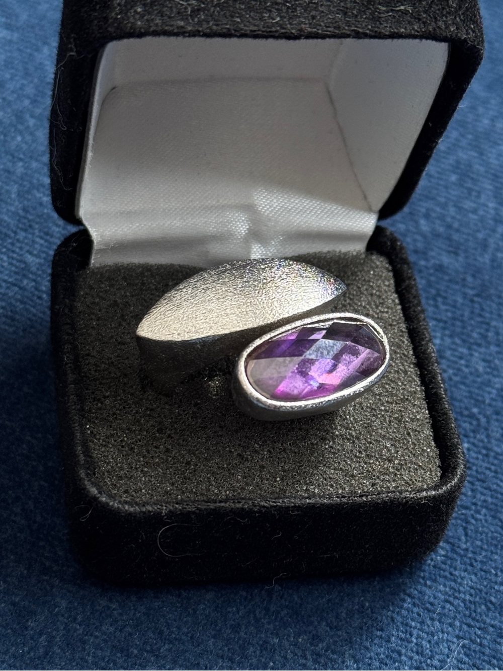 Amethyst‎ 18K GE White Gold Ring Size 5.5